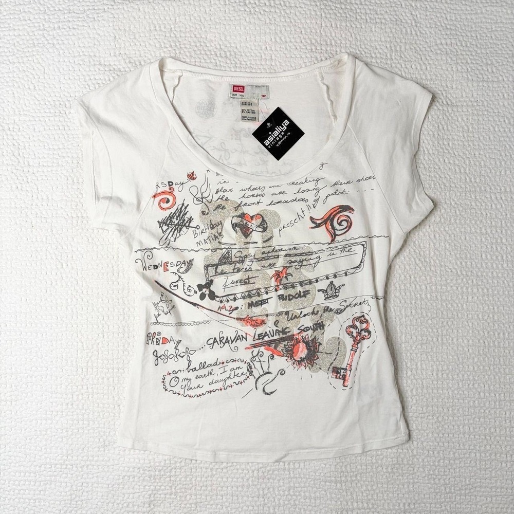 Diesel doodle graphic tee